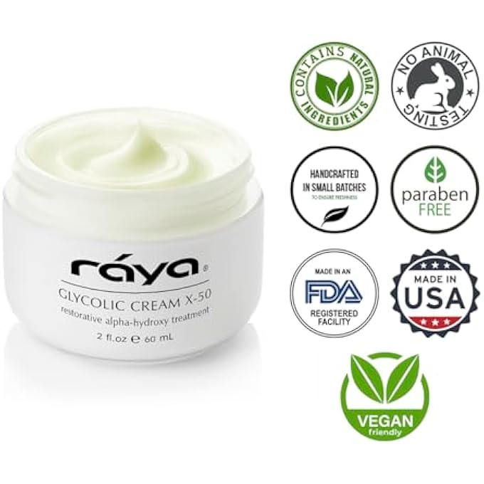 Raya GLYCOLIC CREAM X-50 WITH AHA (G-329) | EXFOLIATING FACIAL TREATMENT FOR NON-SENSITIVE SKIN BEGINNING TO SHOW SIGNS OF AGING | HELPS REDUCE LINES AND WRINKLES | MADE WITH ALPHA HYDROXY ACIDS - Image 4